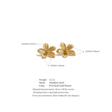 Waterproof Golden Daisy Flower Stud Earrings - 18K Gold Plated