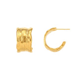 Waterproof Wide Hoop Earrings - 18K Gold