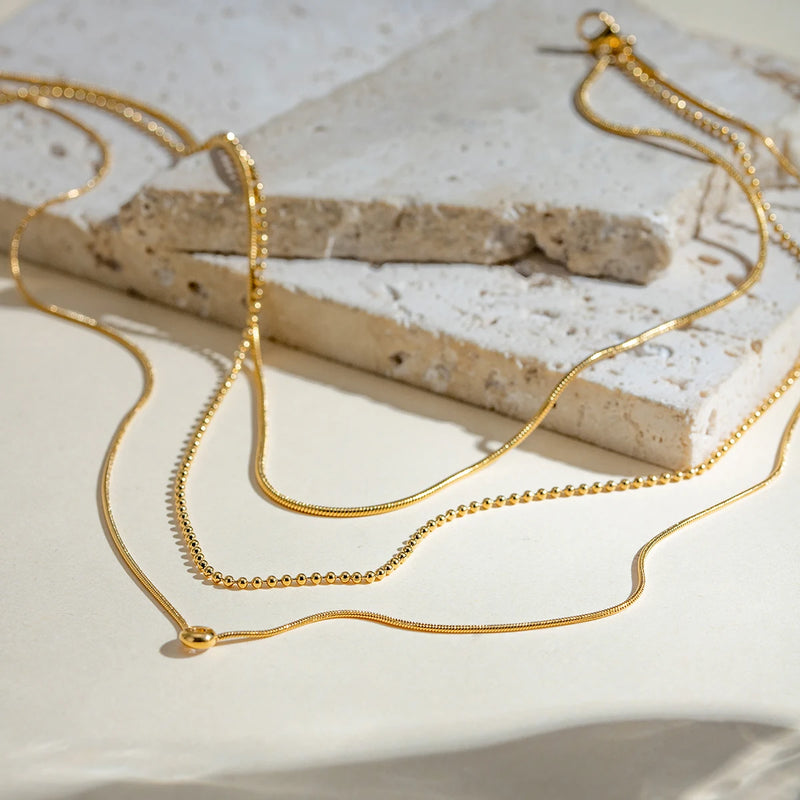 Waterproof Y-Shaped Necklace in 18K Gold-Plated Stainless Steel