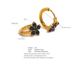 Waterproof Zirconia Flower Hoop Earrings - 18K Gold Plated
