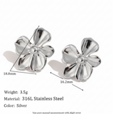 Waterproof Five Petal Flower Earrings - 18K Gold Plated