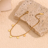 Waterproof Minimalist Stainless Steel Beaded Charm Bracelet - 18K Gold Plated