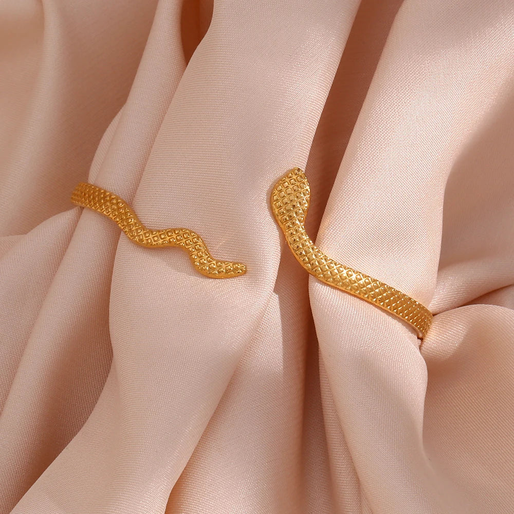 Waterproof Snake Bangle Bracelet - 18K Gold Plated
