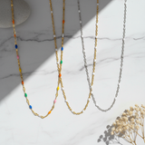 Waterproof Rainbow Choker Necklace - 18K Gold Plated