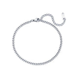 Waterproof Cuban Chain Anklet in silver color, 16+5cm and 2.5mm tickness