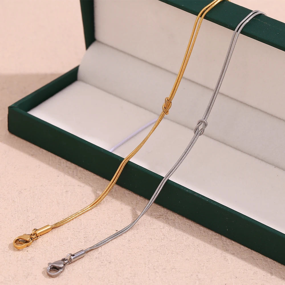 Waterproof Double Layered Snake Chain Bracelet in Gold and Silver color options