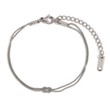 Waterproof Double Layered Snake Chain Bracelet in Silver Color