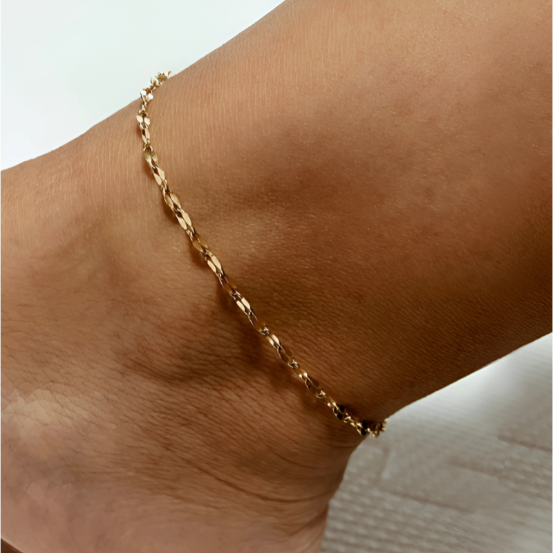 Waterproof Minimalist Anklet 18K Gold Plated