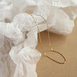 Waterproof Rainbow Boho Necklace in 18K Gold Plated Stainless Steel