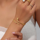 Waterproof Snake Bangle Bracelet - 18K Gold Plated