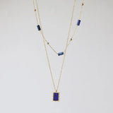 Elegant Lapis Lazuli Geometric Pendant Necklace.