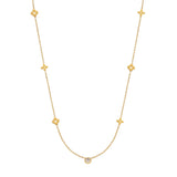 Waterproof Zircon Flower Necklace in 18K Gold-Plated Stainless Steel