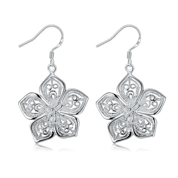 Flower Dangle Earrings - Blooming Chic Flower Dangle Earrings - Blooming Chic LillyFleur Jewelry Sterling Silver 