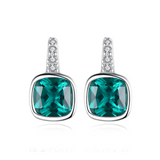 Emerald Stud Earrings in Sterling Silver 