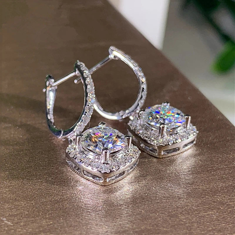 Moissanite Diamond Drop Earrings - A Dazzling Dance Moissanite Diamond Drop Earrings - A Dazzling Dance LillyFleur Jewelry 