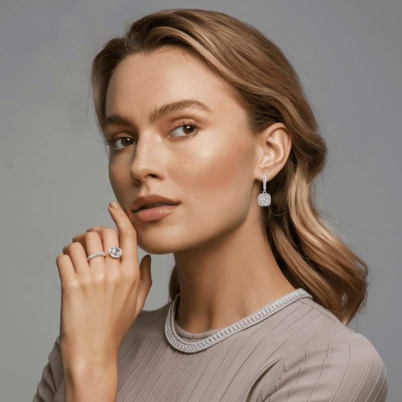 Moissanite Diamond Drop Earrings - A Dazzling Dance Moissanite Diamond Drop Earrings - A Dazzling Dance LillyFleur Jewelry 