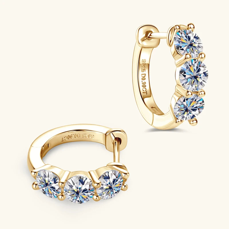 Round Moissanite Diamond Hoop Earrings  Meets Dazzling Brilliance 