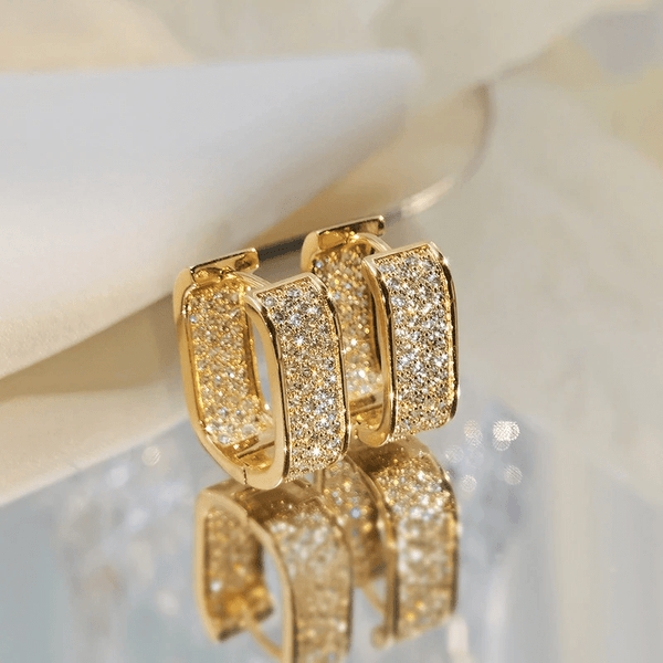 Moissanite Diamond Square Hoop Earrings - Timeless Allure. Enduring Brilliance. Moissanite Diamond Square Hoop Earrings - Timeless Allure. Enduring Brilliance. LillyFleur Jewelry 