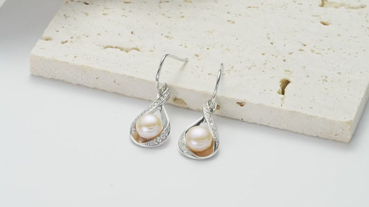 Freshwater Pearl & Moissanite Set in Gold Plated Sterling Silver - Love's Endless Bloom
