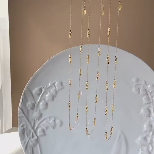 Waterproof Gold Geometric Necklace in 18K Gold Plated Stainless Steel