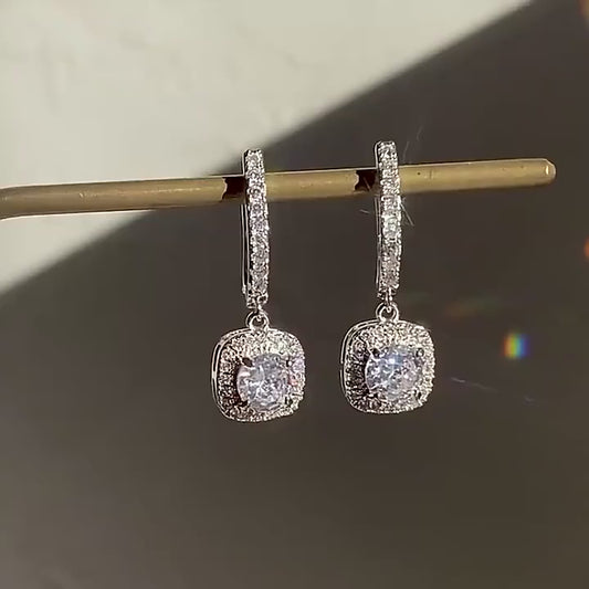 Moissanite Drop Earrings in Gold Plated Silver – A Dazzling Dance