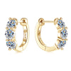 Round Moissanite Diamond Hoop Earrings Yellow Gold 