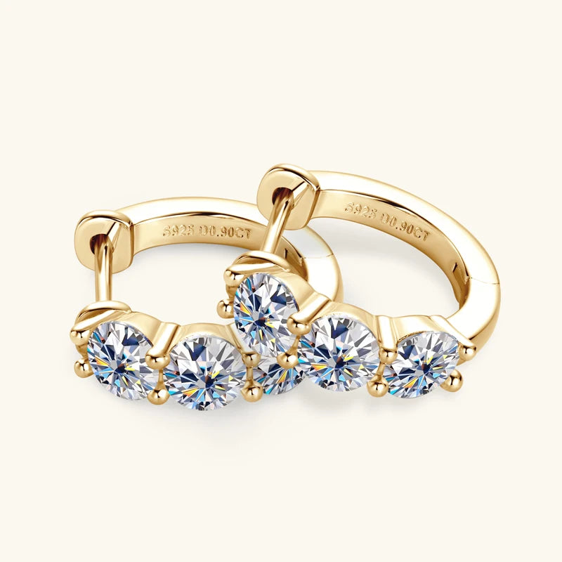 Round Moissanite Diamond Hoop Earrings  Meets Dazzling Brilliance 