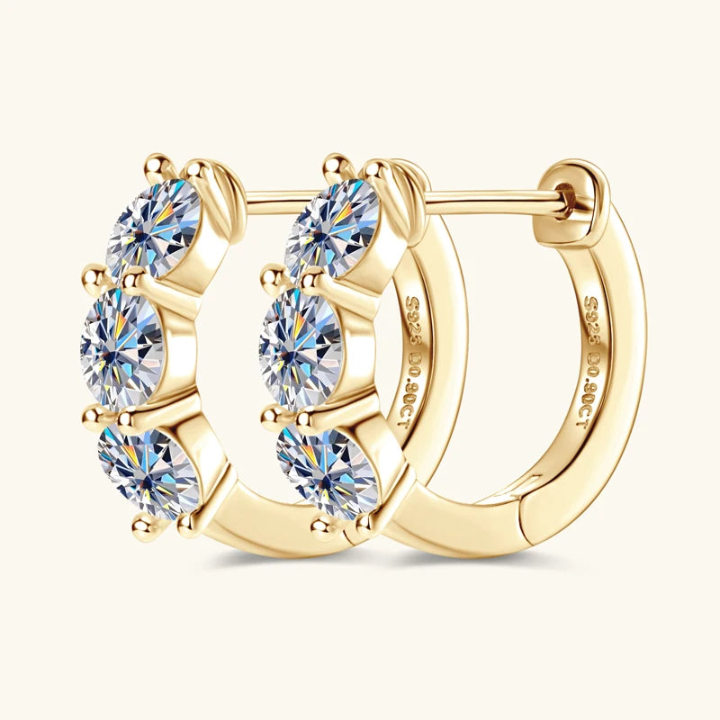 Round Moissanite Diamond Hoop Earrings  Meets Dazzling Brilliance 