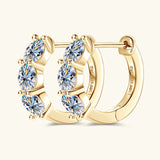 Round Moissanite Diamond Hoop Earrings  Meets Dazzling Brilliance 