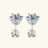 solitaire moissanite earring in white gold plated silver